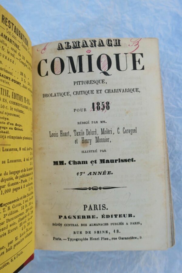 Almanach Comique Pittoresque Drolatique Critique et Charivarique 1858,1859, 1860 – Image 4