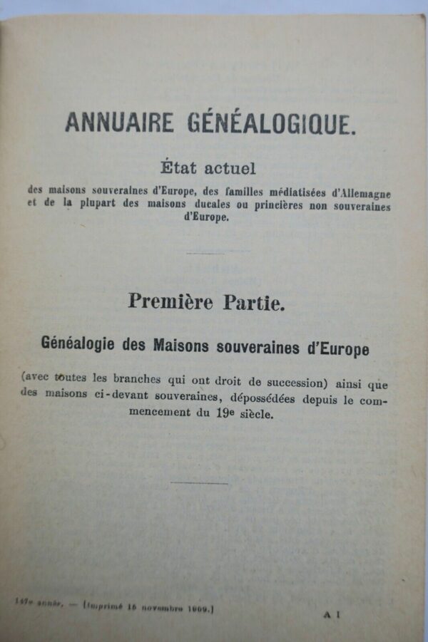 Almanach de Gotha . Annuaire Généalogique , Diplomatique et Statistique 1910 – Image 7