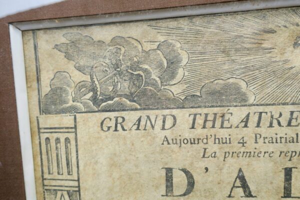 Alzire ou les américains....affiche théâtre 1798 IV prairial AN VI – Image 9