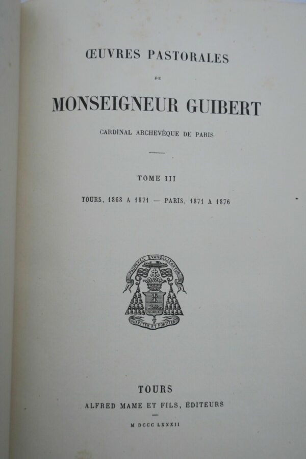 Archevèque Guibert  OEUVRES PASTORALES + envoi  1868 – Image 6