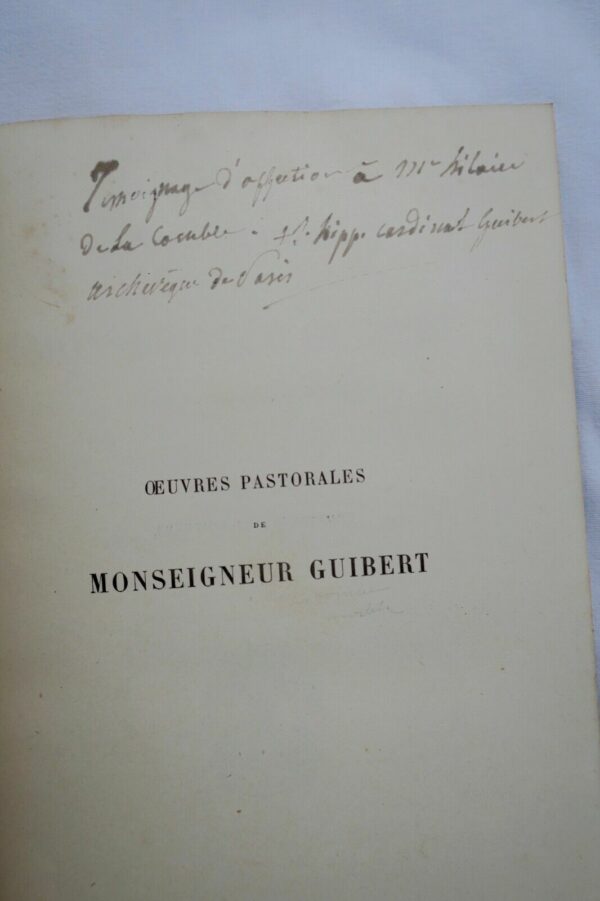 Archevèque Guibert  OEUVRES PASTORALES + envoi  1868 – Image 7