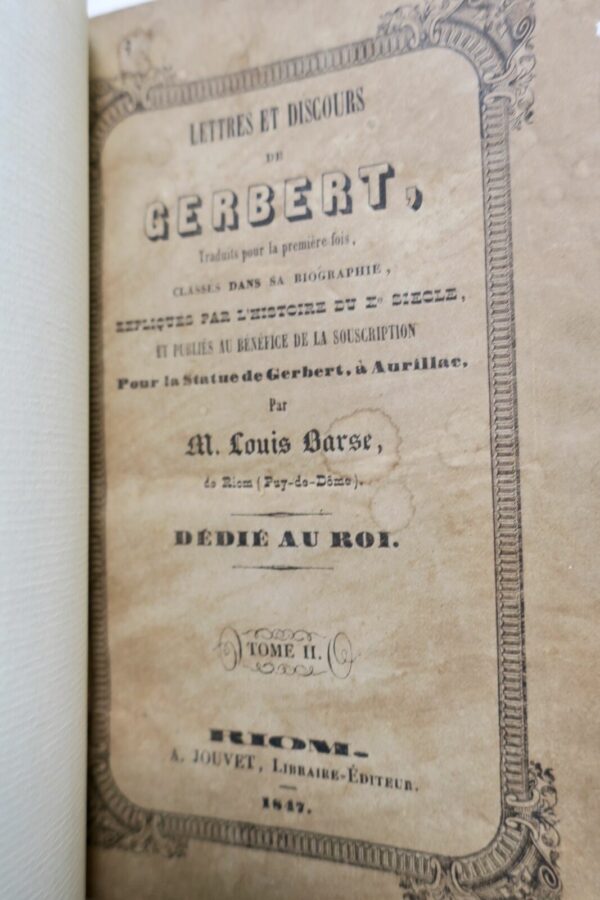 BARSE   Lettres et discours de Gerbert 1847 – Image 4