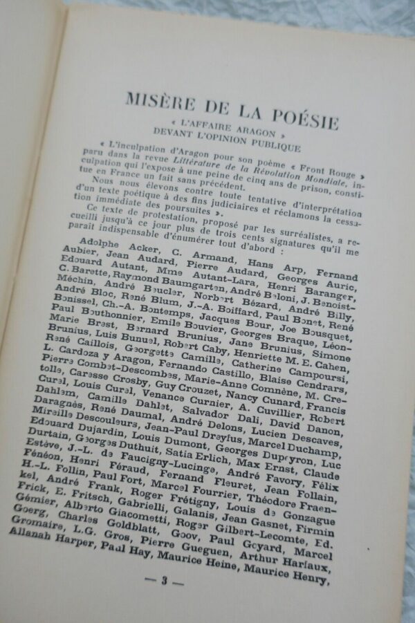 BRETON Misère de la poésie "L'Affaire Aragon" devant l'opinion publique 1932 – Image 7