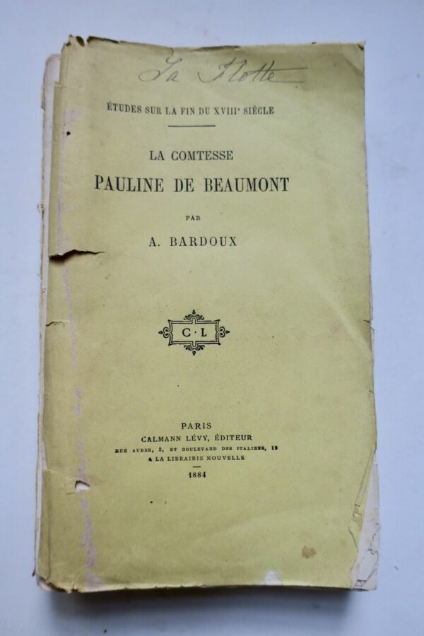 Bardoux La comtesse Pauline de Beaumont 1884