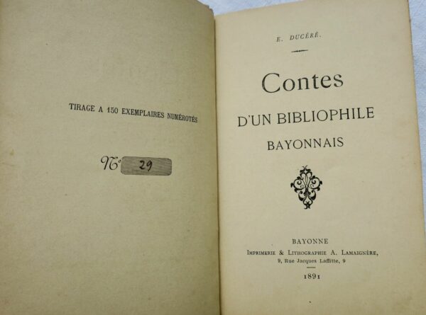 Bayonne contes d'un bibliophile bayonnais 1891 – Image 7