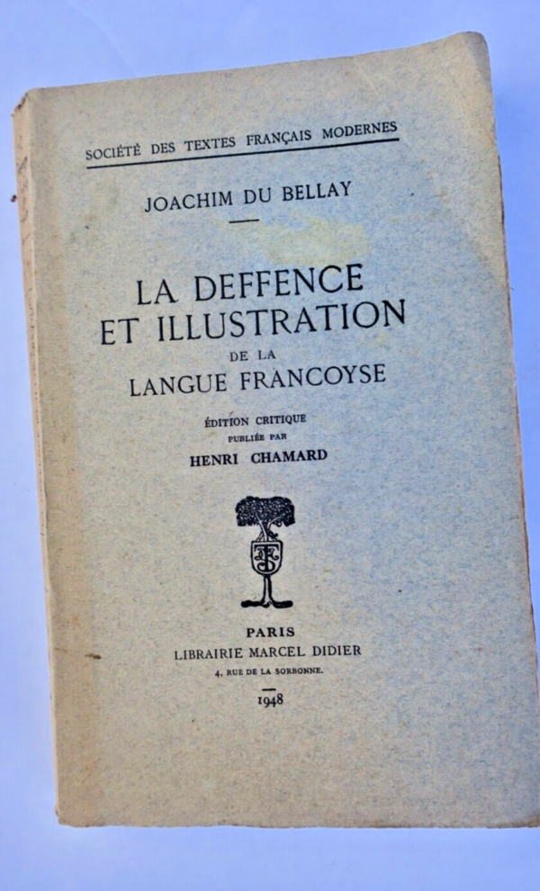 Bellay différence et illustration de la langue françoise