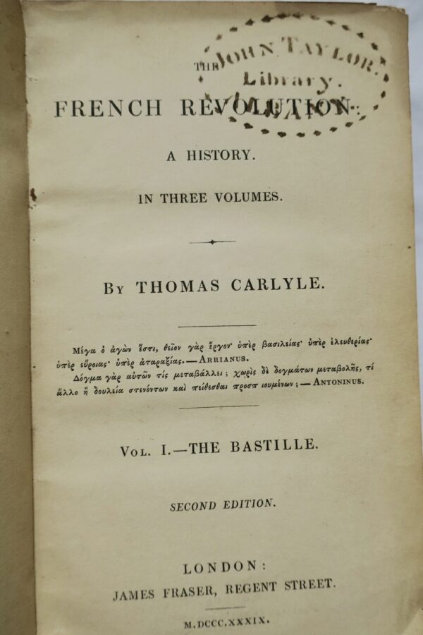 CARLYLE French Revolution A History 1839 – Image 7