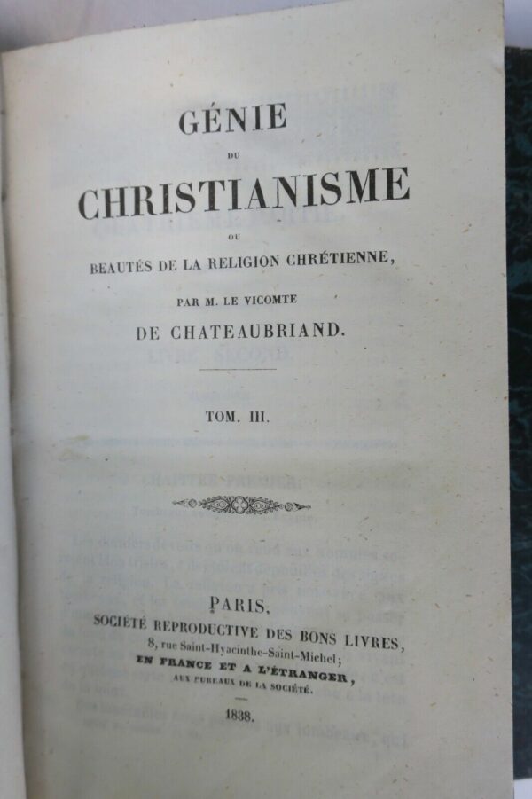 CHATEAUBRIAND Génie du christianisme ou beautés de la religion 1838 – Image 4