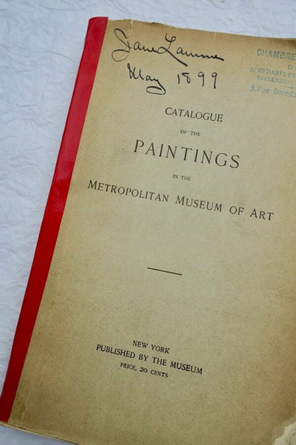 Catalogue of the Paintings in the Metropolitan Museum of Art 1899 New York