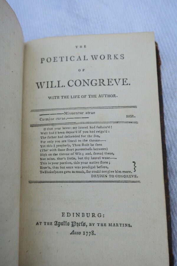 Congreve, William The Poetical Works of Will. Congreve. 1778 – Image 7