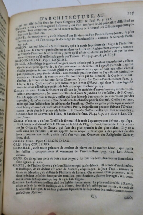 DEVILER Dictionnaire d'Architecture, ou Explications de tous les Termes, 1730 – Image 5