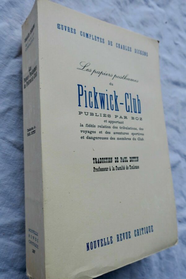 DICKENS  PAPIERS POSTHUMES DU PICKWICK-CLUB 1937