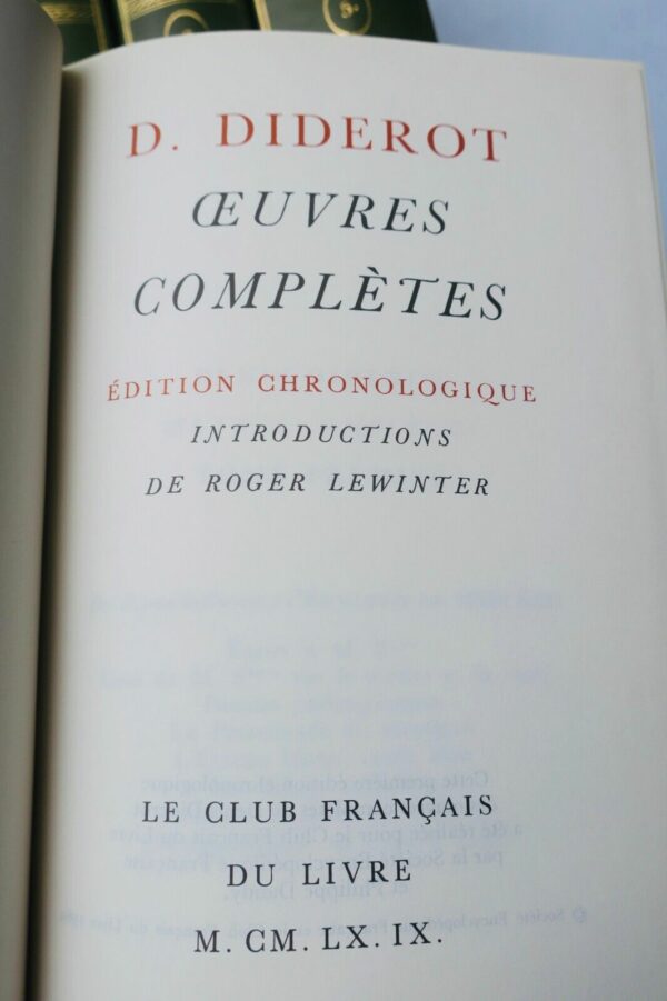 DIDEROT (Denis). OEUVRES COMPLETES. Edition chronologique – Image 9