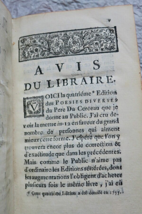 DU CERCEAU Recueil de poësies diverses 1749 – Image 9