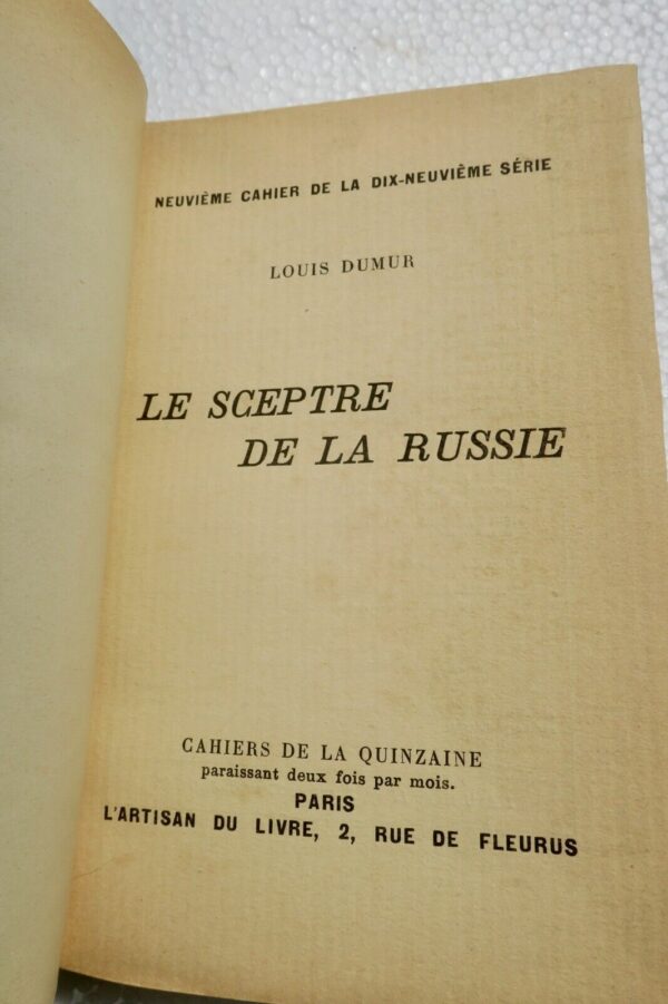 DUMUR (Louis) Le sceptre de la Russie S.P. – Image 6