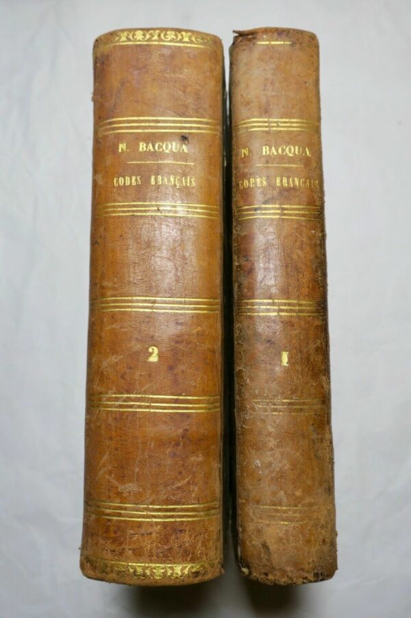 Droit BACQUA CODES DE LA LEGISLATION FRANCAISE - 1858