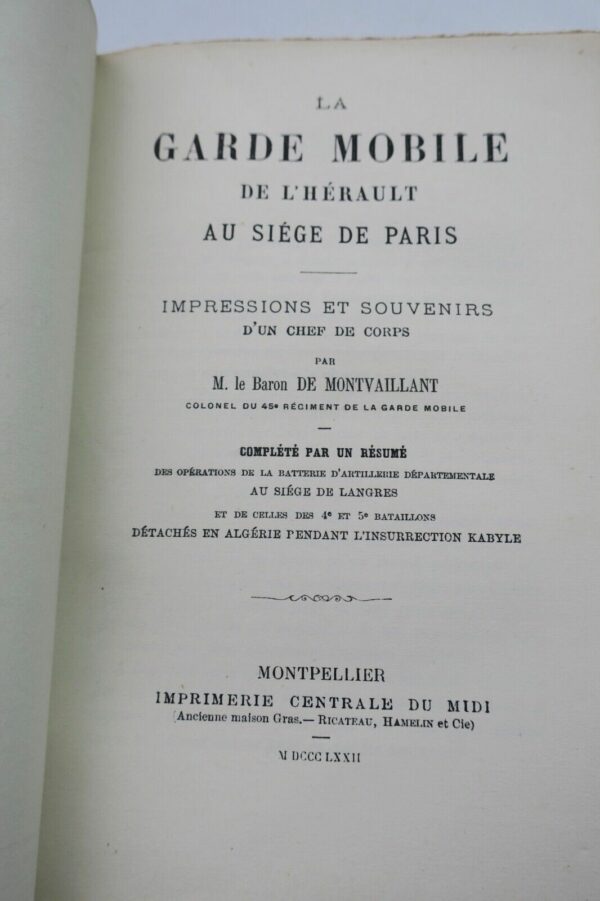 GARDE MOBILE DE L'HÉRAULT AU SIÈGE DE PARIS 1872 – Image 7