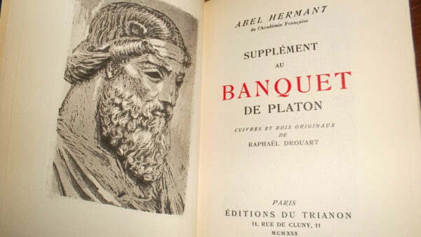 HERMANT (Abel)  Supplément au Banquet de Platon  cuivre et bois de Drouart