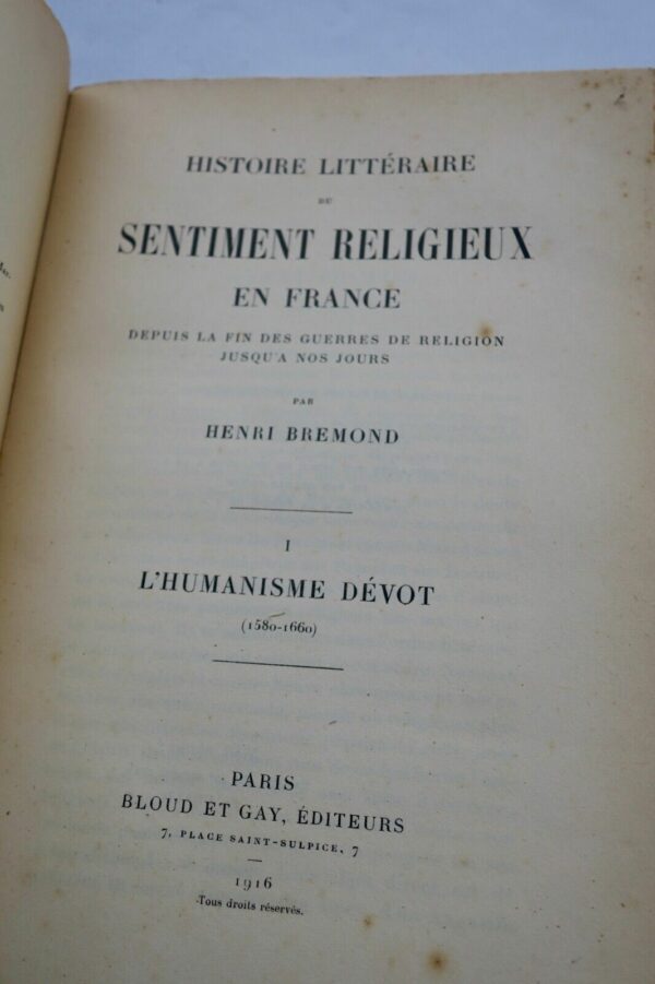 Histoire littéraire du sentiment religieux en France depuis la fin des guerres.. – Image 8