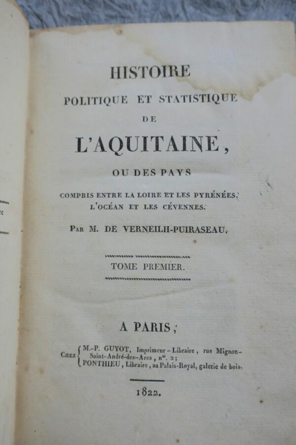 Histoire politique et statistique de l'Aquitaine... 1822 – Image 7