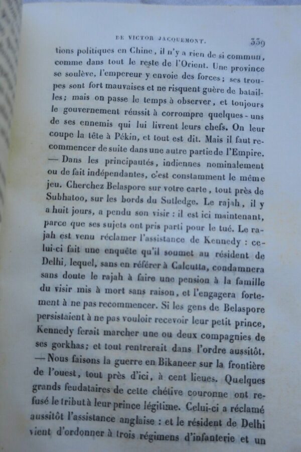 Inde Correspondance de Victor Jacquemont avec sa famille voyage 1833 – Image 8