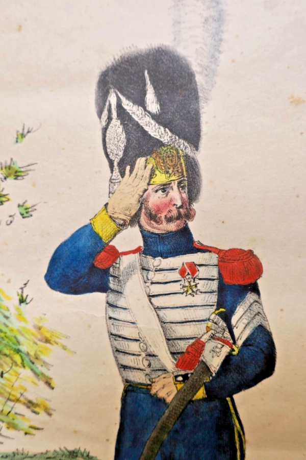 Infanterie garde royale uniforme 39x55,5 cm lithographie. C. Motte, CH. Aubry