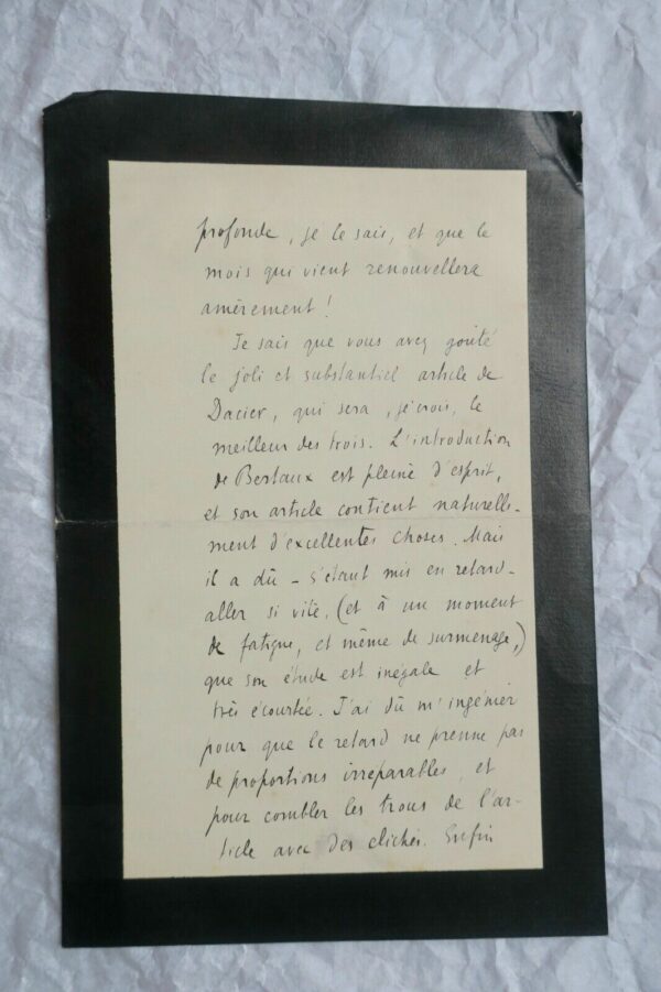 JEAN de FORVIL carte autographe manuscrite & signée – Image 3