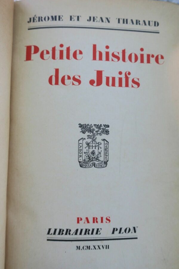 JUIF THARAUD (Jean & Jérôme) Petite histoire des juifs – Image 9