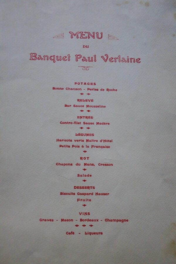 Léandre C. Léandre lithographie 28,5 x 39 cm  menu du banquet Paul Verlaine – Image 6