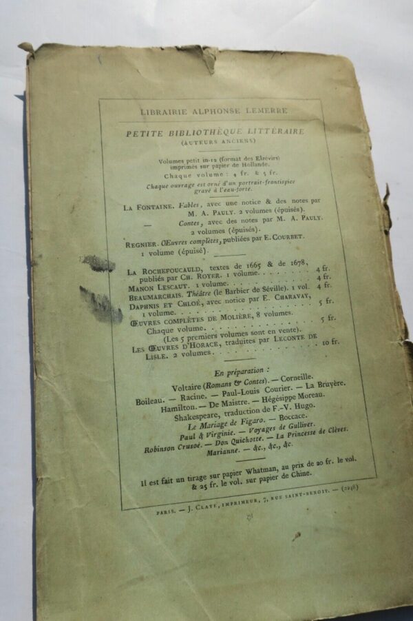 Lettres de l'inconnue Alphonse Lemerre, Paris 1874 in 8° – Image 3