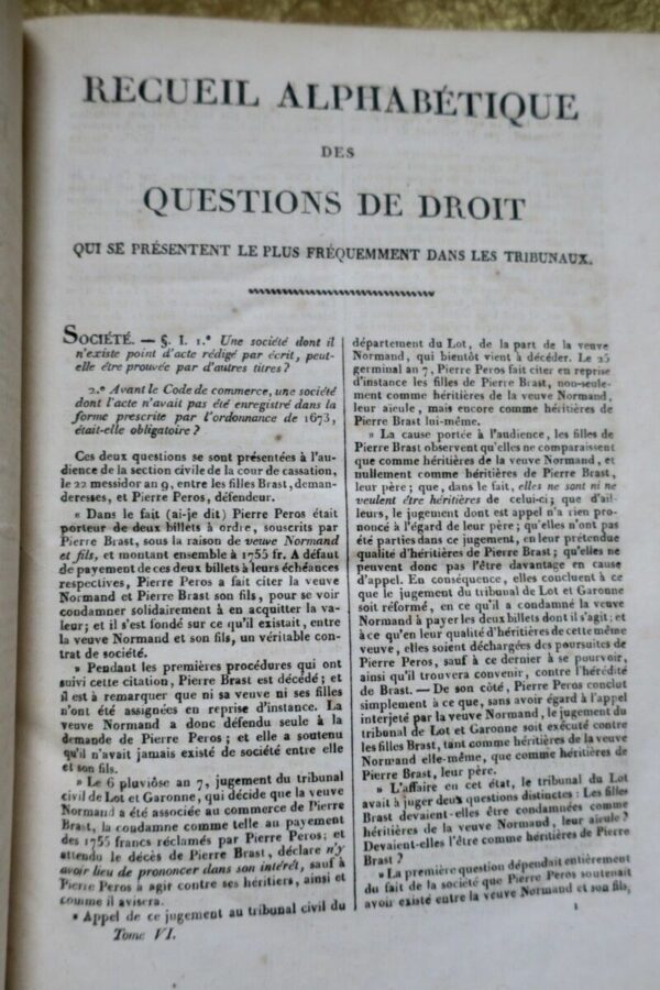 MERLIN M. Recueil Alphabétique des Questions de Droit 1820 – Image 4