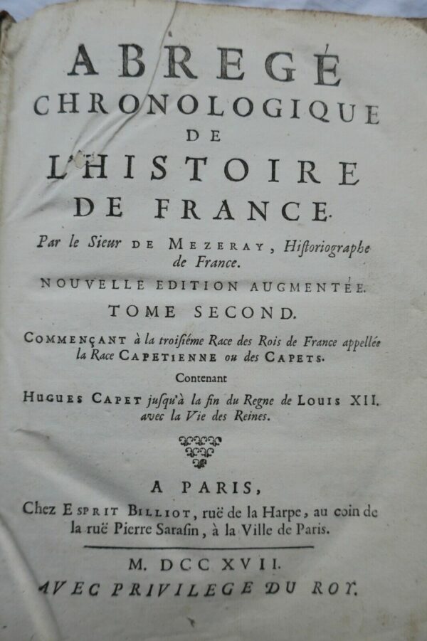 Mezeray Abrégé chronologique de l'histoire de France 1717 – Image 3