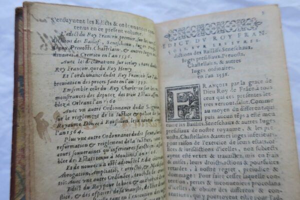 Mini ordonnances royaux sur le faict de la justice, autorité d'icelle..1588 – Image 5