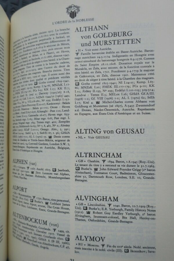 Noblesse Généalogie l'Ordre de la Noblesse 7/7 1977-1992 – Image 4