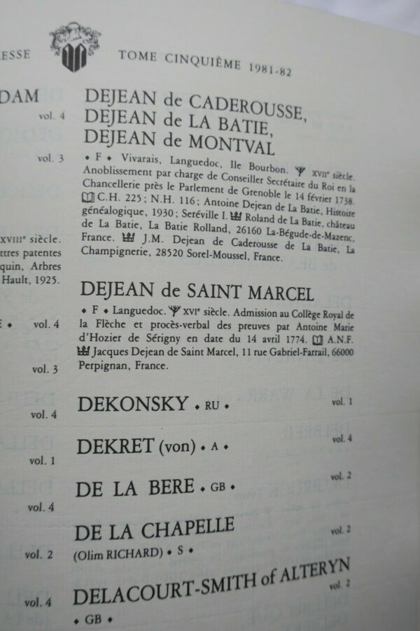 Noblesse Généalogie l'Ordre de la Noblesse 7/7 1977-1992 – Image 5