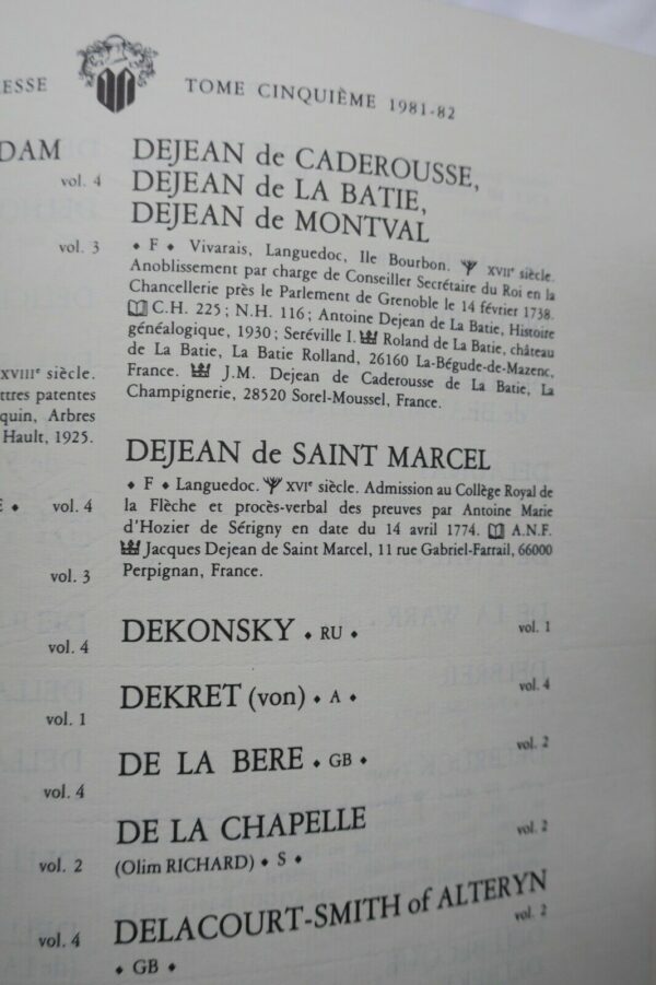 Noblesse Généalogie l'Ordre de la Noblesse 7/7 1977-1992 – Image 5