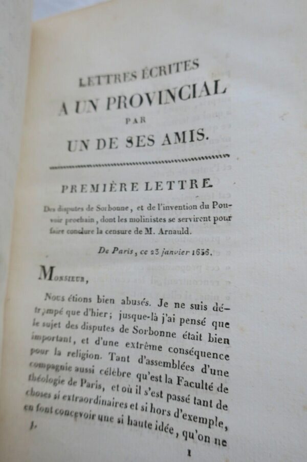 Pascal B. Les provinciales, ou lettres de Louis de Montalte 1820 – Image 8