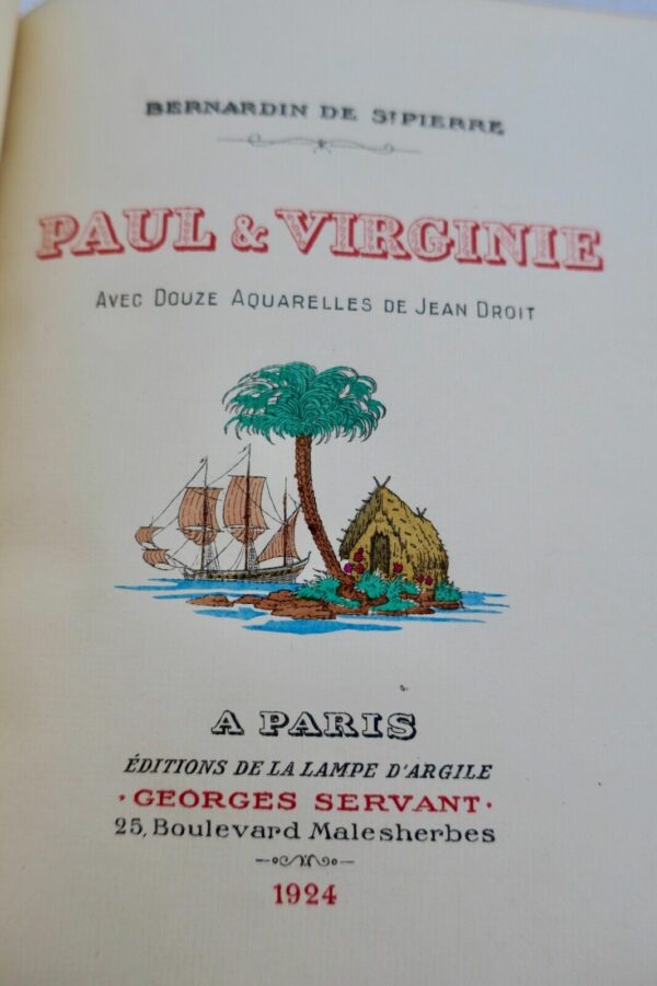 Paul et Virginie aquarelles de Jean Droit rel. Petitot – Image 4