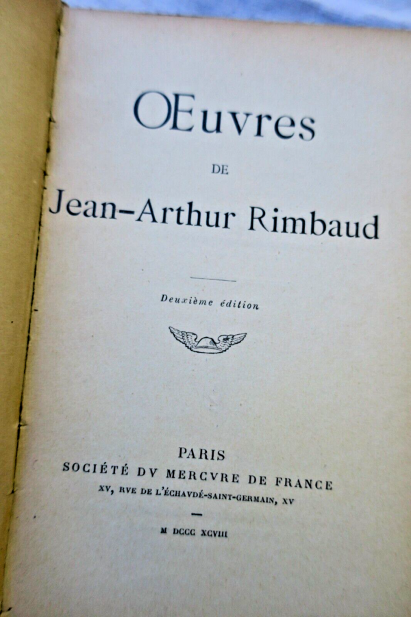 RIMBAUD Arthur Oeuvres de Jean-Arthur Rimbaud -1898 – Image 5