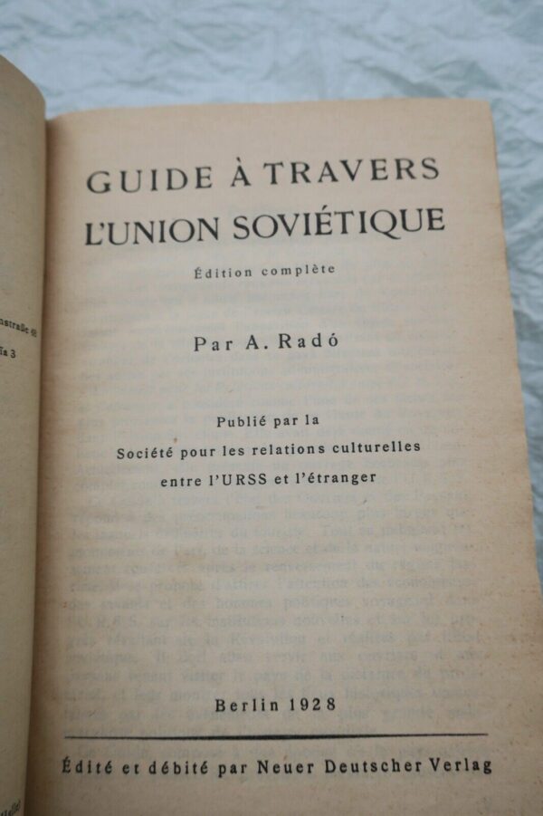 RUSSIE  GUIDE A TRAVERS L'UNION SOVIETIQUE 1928 – Image 3