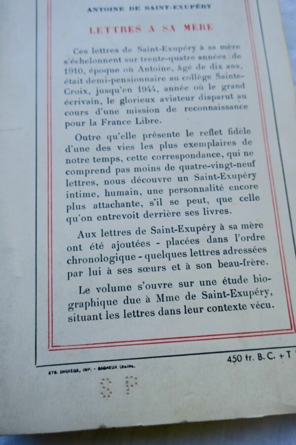 SAINT-EXUPÉRY Lettres à sa mère S.P. – Image 3