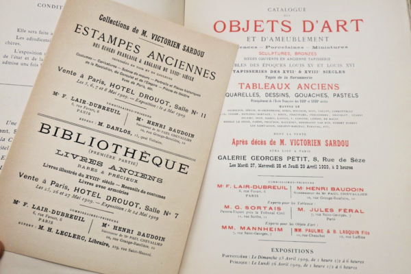 SARDOU Gaston Lenôtre et Georges Cain (préface) Collection Victorien Sardou 1909