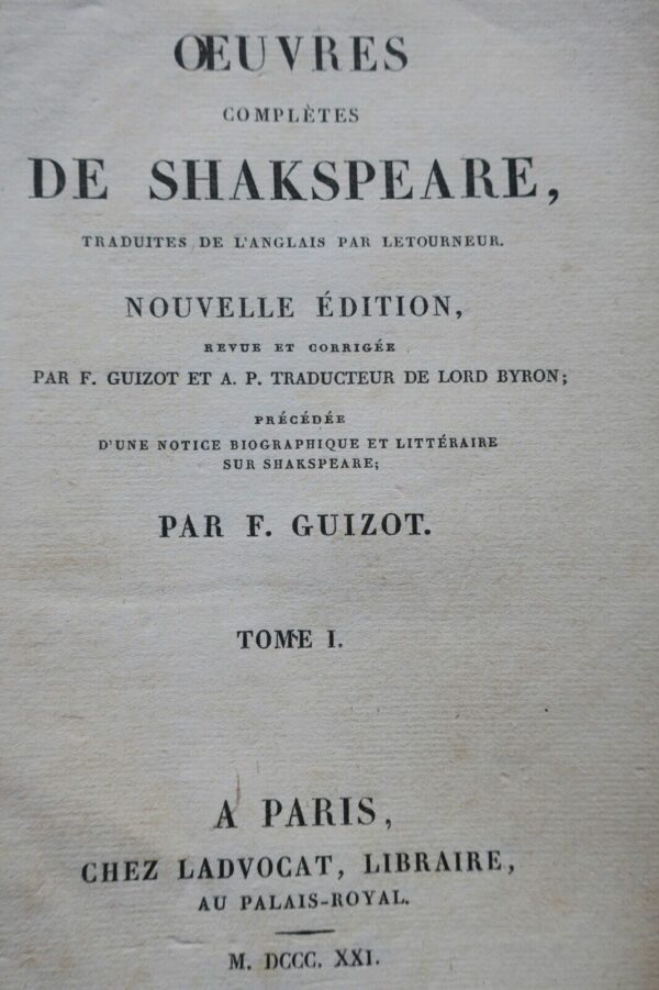 SHAKESPEARE Oeuvres traduites de l'anglais par Letourneur 1821 – Image 12