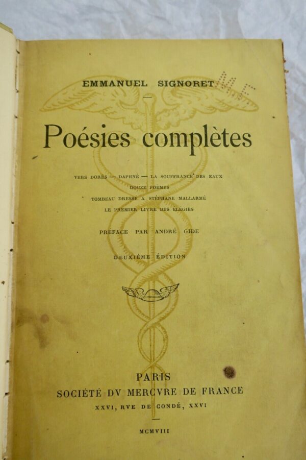 SIGNORET Poésies complètes (Vers dorés, Daphné, La souffrance des eaux... – Image 6