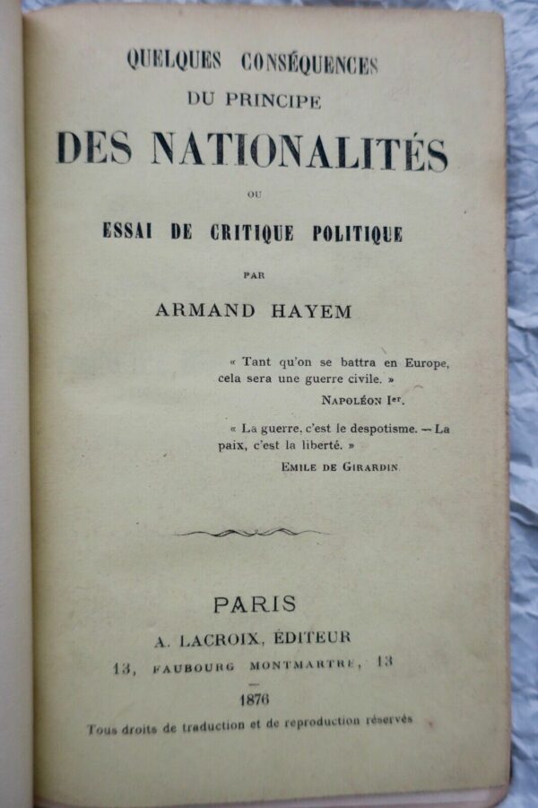 Sem Quelques conséquences du principe des nationalités 1868 – Image 3