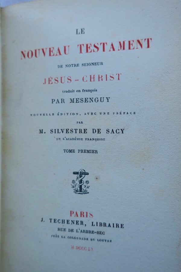 TESTAMENT de notre Seigneur JESUS-CHRIST.1860 3 vol Techener – Image 6