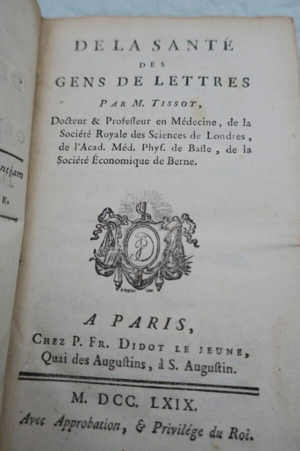 TISSOT De la santé des gens de lettres 1769 – Image 3