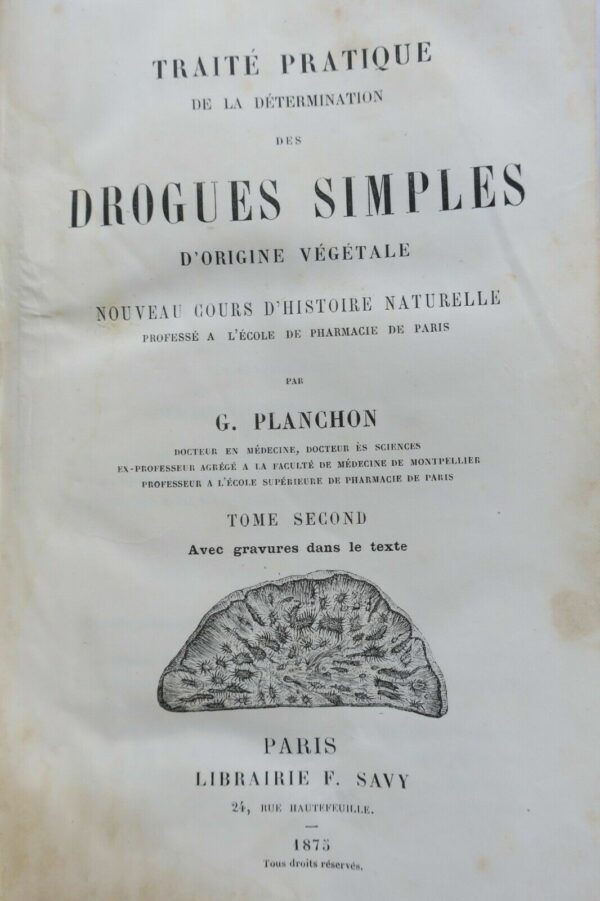 TRAITÉ PRATIQUE DE LA DÉTERMINATION DES DROGUES SIMPLES D'ORIGINE VÉGÉTALE 1875 – Image 11