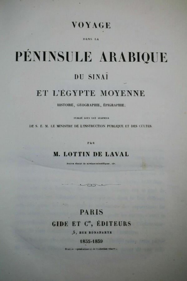 VOYAGE DANS LA PENINSULE ARABIQUE, DU SINAI, ET DE L'EGYPTE 1859 – Image 4