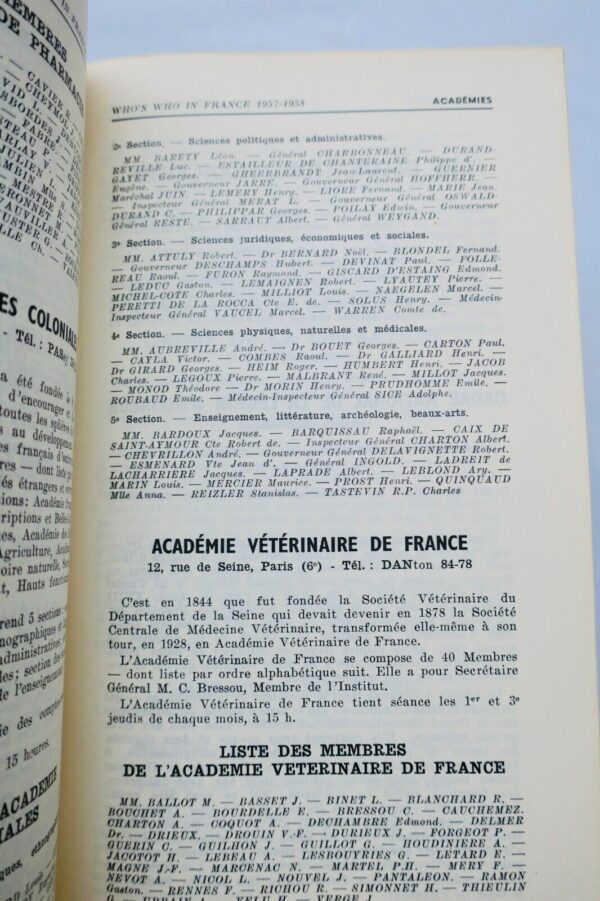 Who`s Who in France (3e édition). Dictionnaire biographique  1957-58 – Image 6